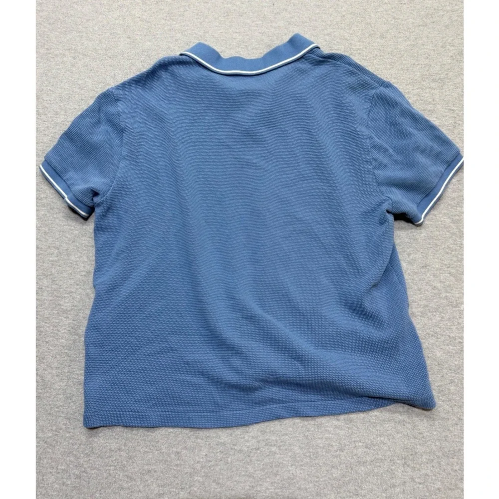 Banana Republic Mens XL Mesh Tipped PO Polo Shirt Blue 771265-01 Surf Town